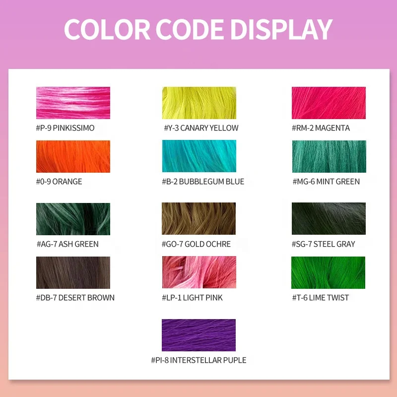 High Quality Cruelty Free Temporary Semi Permanent Dye Fluorescent UV Neon Hair Colors Private Label