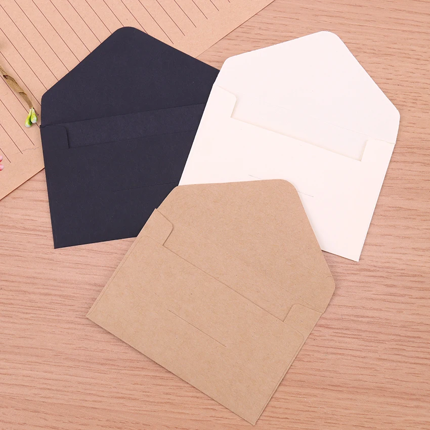 Promotional 3 colors blank mini business gift wedding paper envelope
