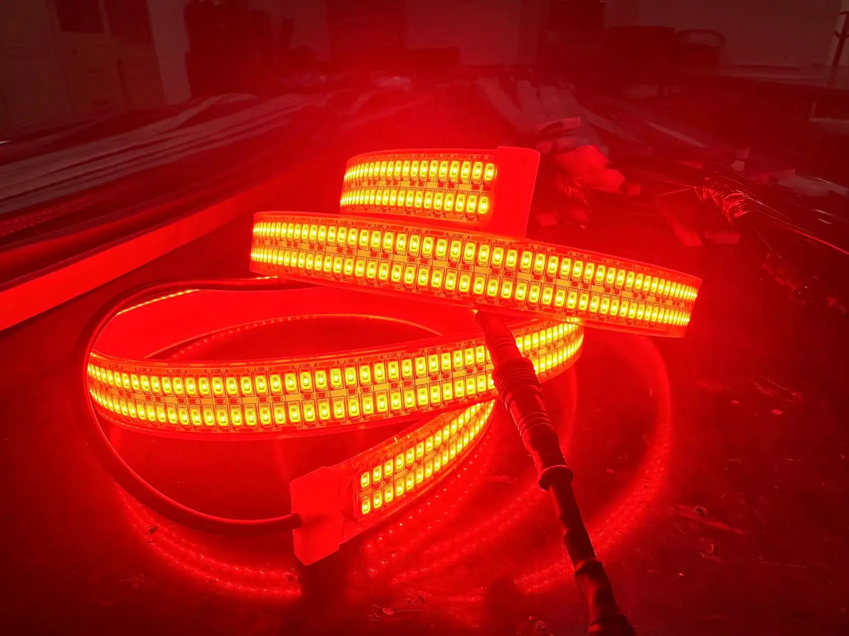 USA Clients Custom Double Row Pure White Wheel Lights 12V IP68 Waterproof 2 5 Rows 5730 Led Strip Wheel Lights For Car Truck