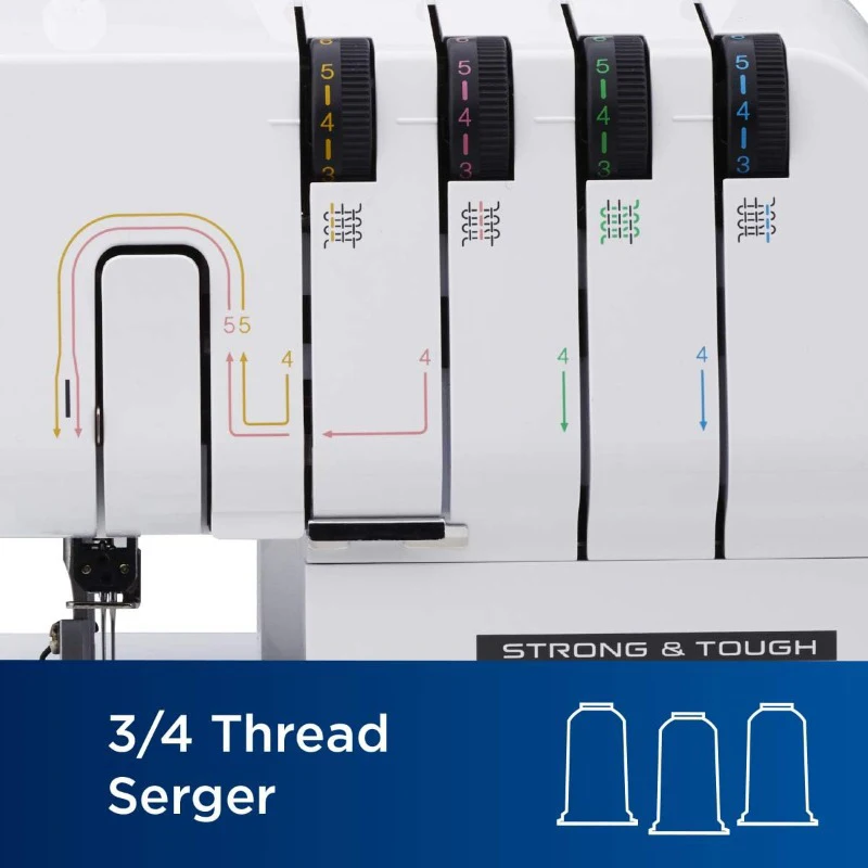 Strong Tough Sewing Machine 1300 Stitches Per Minute Durable Metal Frame Overlock Machine