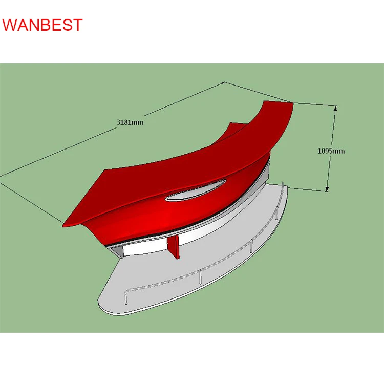 High Quality Boat Style Red Marble Stone Home Used Bar Counter Kitchen Furniture