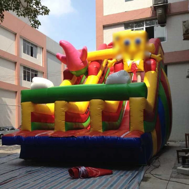 
2019 funny amusement playground inflatable slides with swimming pool 
