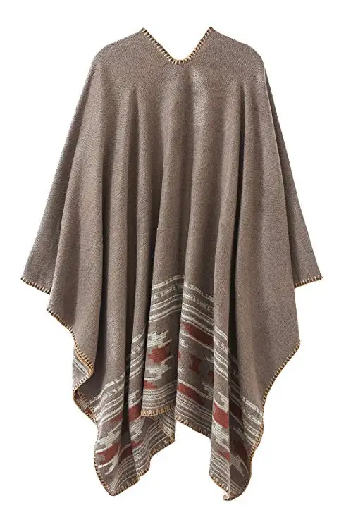 Factory supply china manufacturer Cashmere Poncho 2022 Winter Stripe Wool Custom Mexican Poncho For Woman