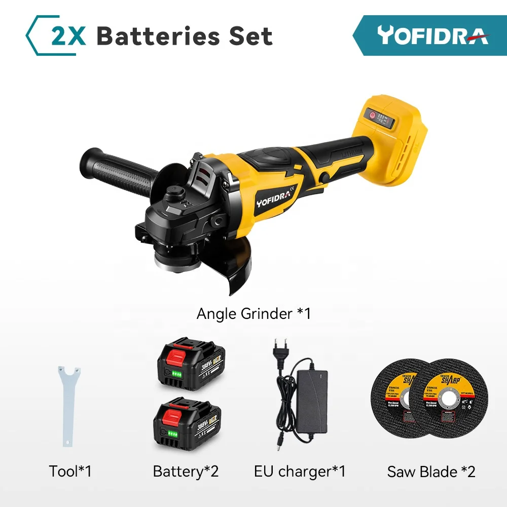 Brushless Angle Grinder 21V 10000Rpm 3 Gears Variable M14 Cordless Electric Impact Grinding Tool For Makita 18V Battery