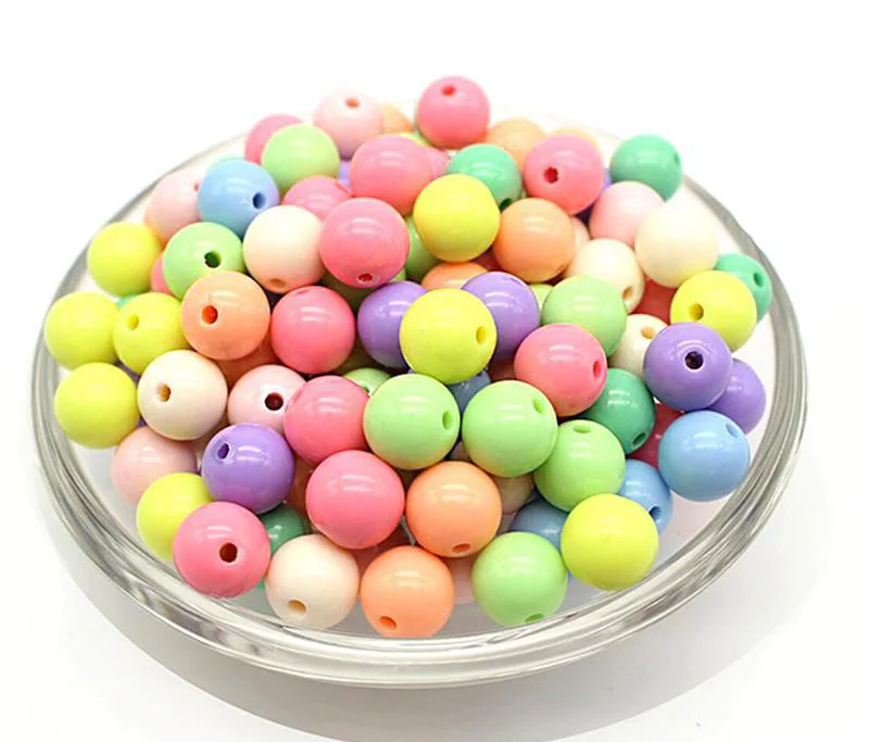 DIY Fashion Jewelry Accessory Round Shape 6mm 8mm Candy Candy Colors  Spacer Beads for Necklace Making
