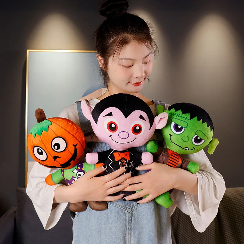 Funny Halloween Children Gift Doll Plush Toy Cartoon Pumpkin Man Horror  Halloween Decorative Plush Doll