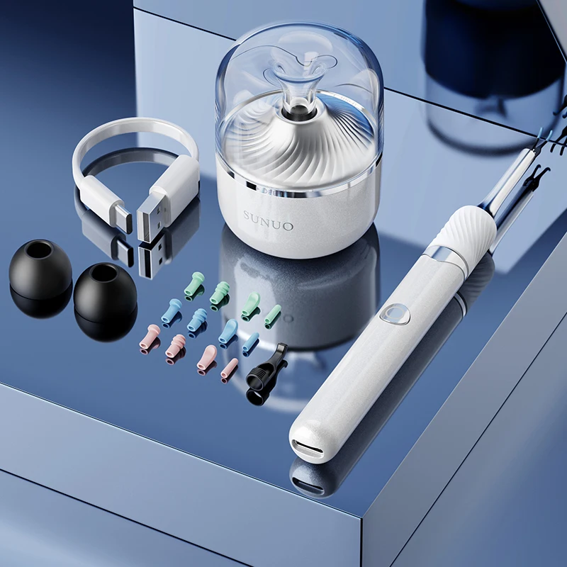 SUNUO New Arrive S3 Pro Tweezers 4 in visual ear camera wifi HD 1080p ear scope endoscope ear wax cleaner remover Videoscope