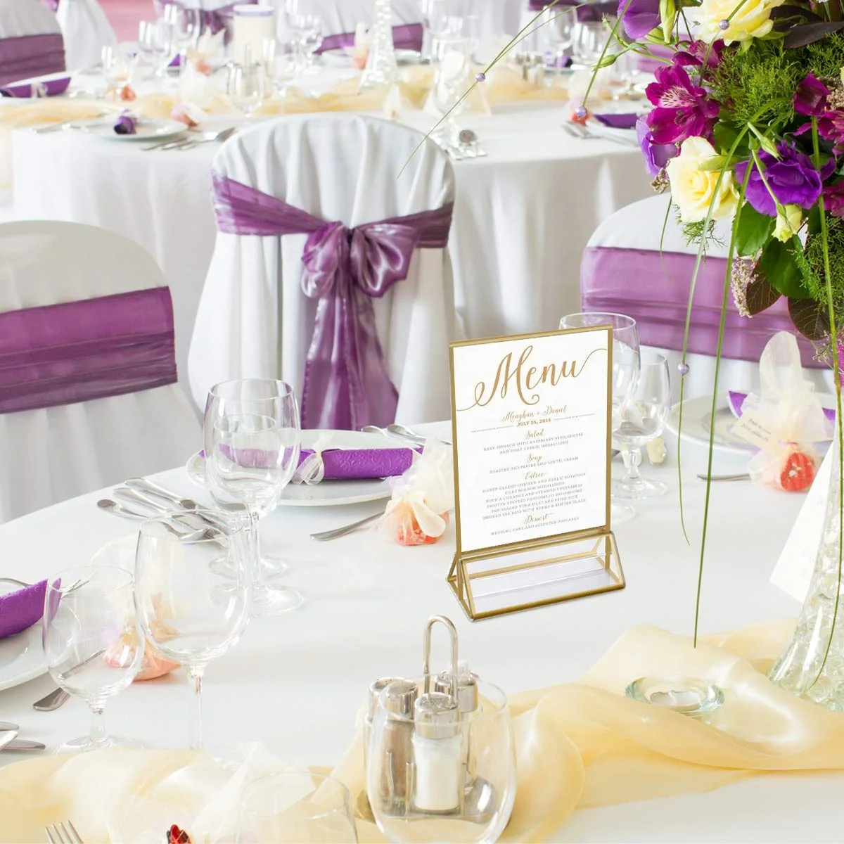 gold acrylic table number place card holder wedding sign and restaurant table numbers 8.5 x 11