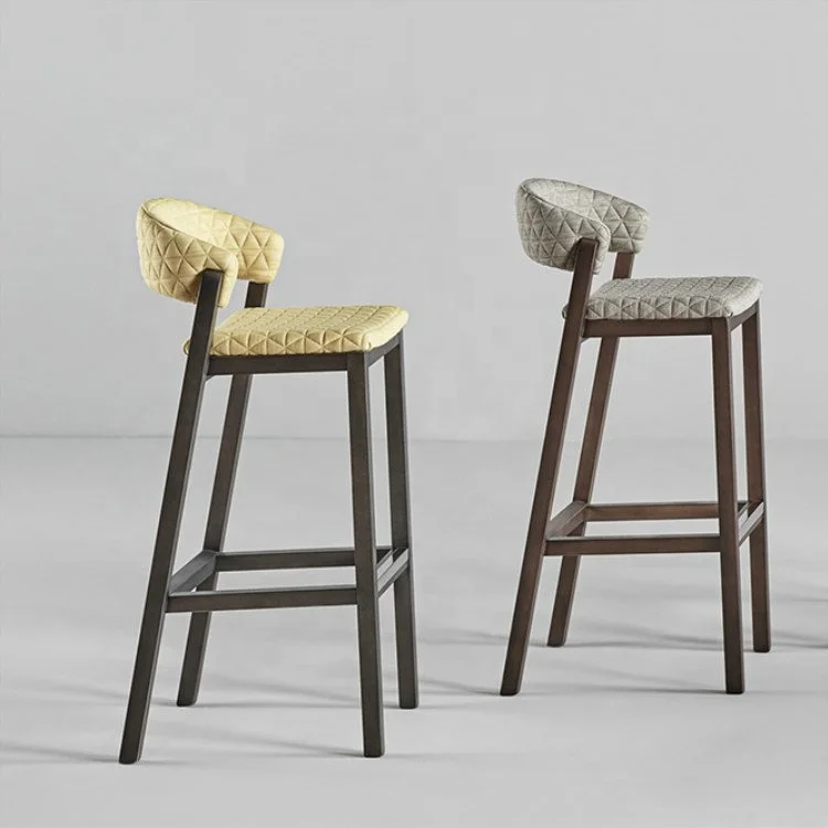 nordic styled kitchen island furniture fabric bar stool with foot stop