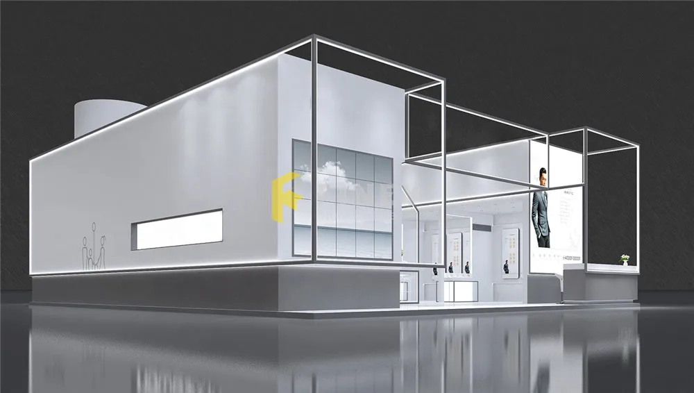 Customized Modern Trade Show Display Stand Decoration Design One-stop Service Pop up Displays Kiosks Street Store Mall