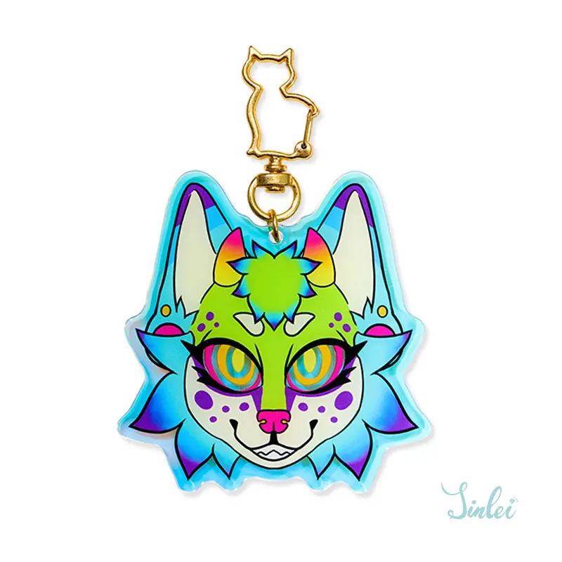 Jinlei Epoxy Acrylic Keychain Printing Anime Holographic acrylic Keychain Custom Logo Acrylic  Keychain
