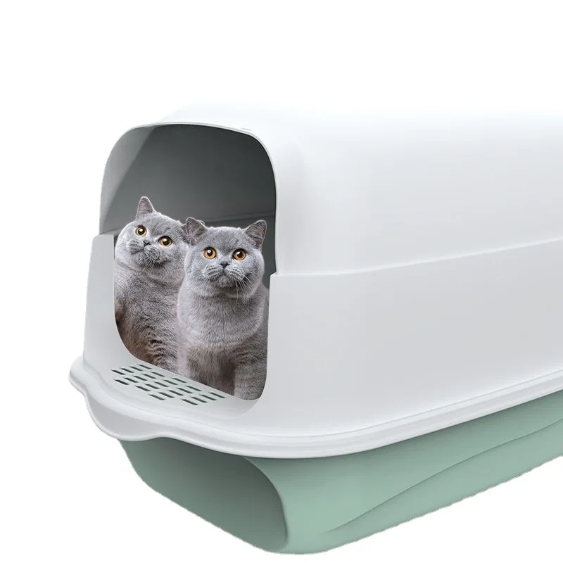 Cat litter box fully enclosed cat toilet oversized deodorant anti-splash with sand kitten sand poop pot cat supplies