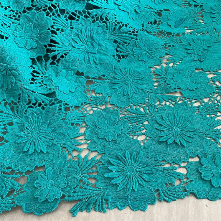 2024 New design African bridal wedding decoration materials Guipure Lace Fabric Nigerian Cord Embroidery Lace Fabric