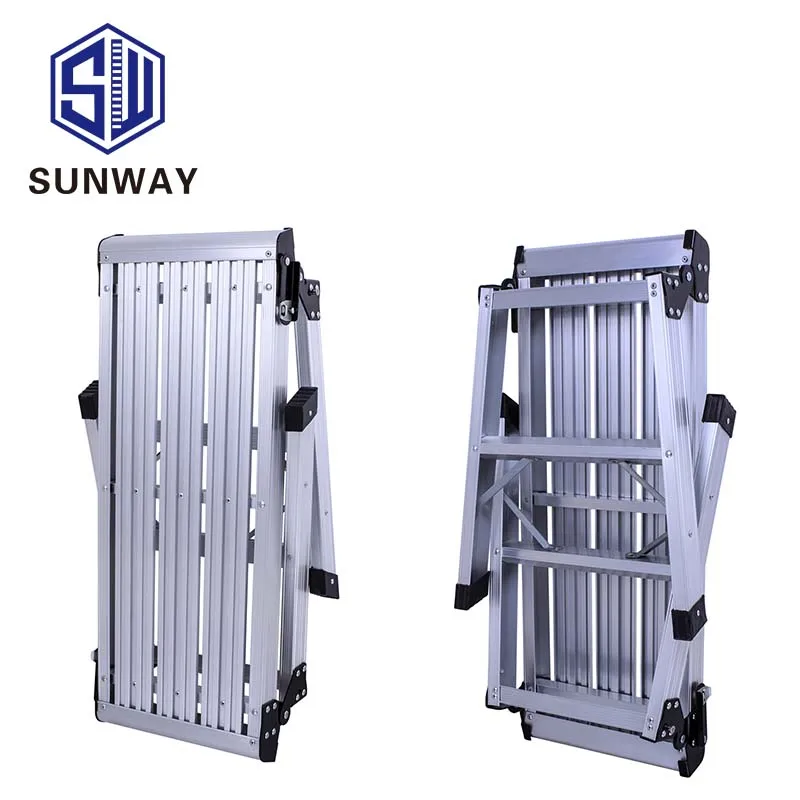 Light Weight Foldable Aluminum Ladder Working Platform  Car Washing Ladder