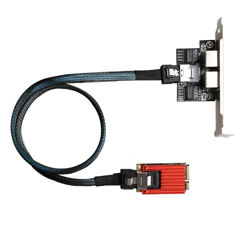 Mini PCIe 1G Dual Port Lan Card 10/100/1000Mbps Ethernet Adapter for Intel I350 M.2(B-KEY or
