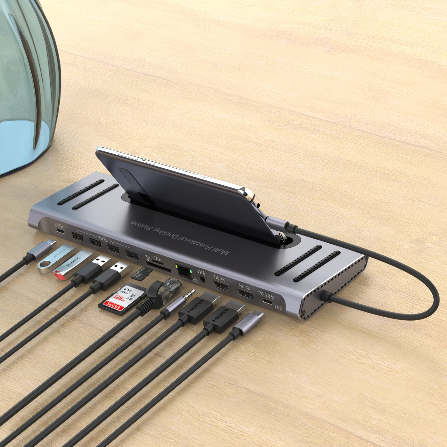 Onten Usb C концентратор 12 в 1 USB док-станция 4k лучший тип c