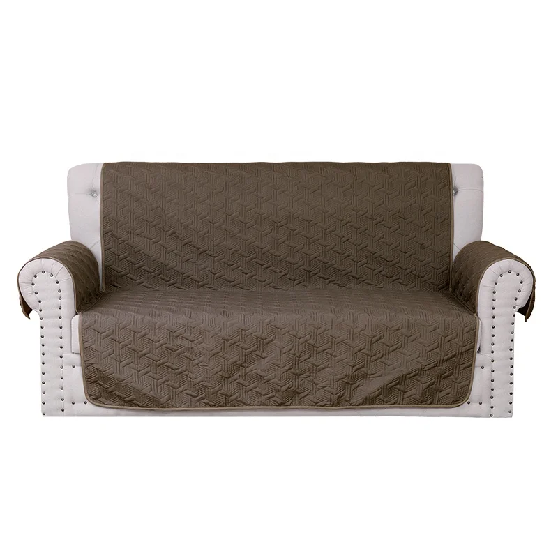 Micro Fleece Quilted Cat Sofa Protector Sofa Seat Mat Cover Elastic Solid Color Pets