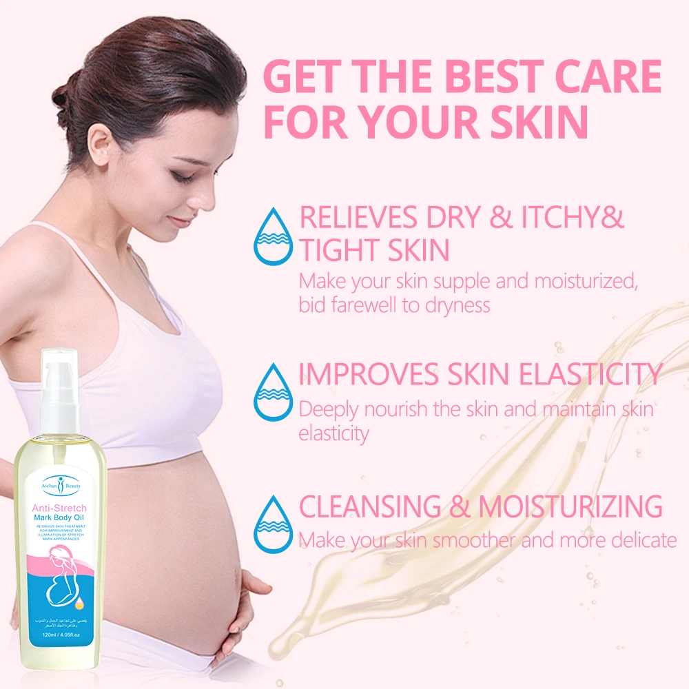 Aichun Beauty Wholesale Effective Anti-Stretch Mark Vitamin E Body Oil With Argan Oil Improves Skin Elasticity OEM ODM
