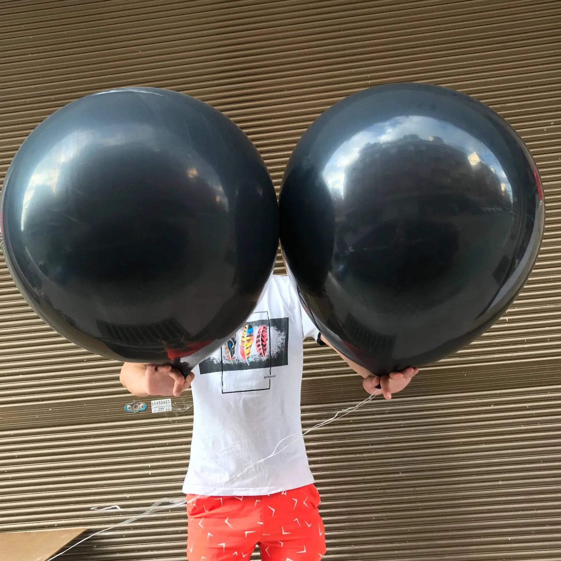 36 Inch Giant Black Gender Reveal Balloon He Or She With Pink Blue Confetti Latex Balloon For Wedding Birthday Party Decorations