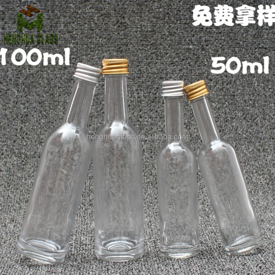 Мини 50 мл 100 250 стеклянная бутылка с длинным горлышком для спиртных напитков Текила Ликер Виски Джин спирт водка винтовыми