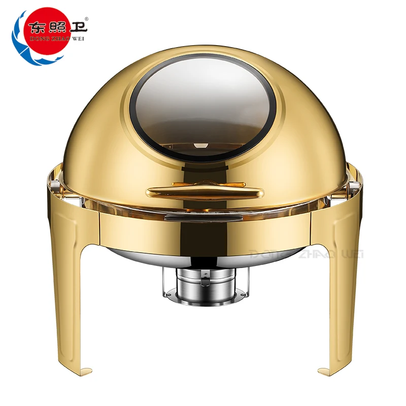 Hotel Buffet Commercial Equipment Food Warmer Stainless Steel Top Round Clamshell Chafing Dish Warmer For Party Chafing Dishes