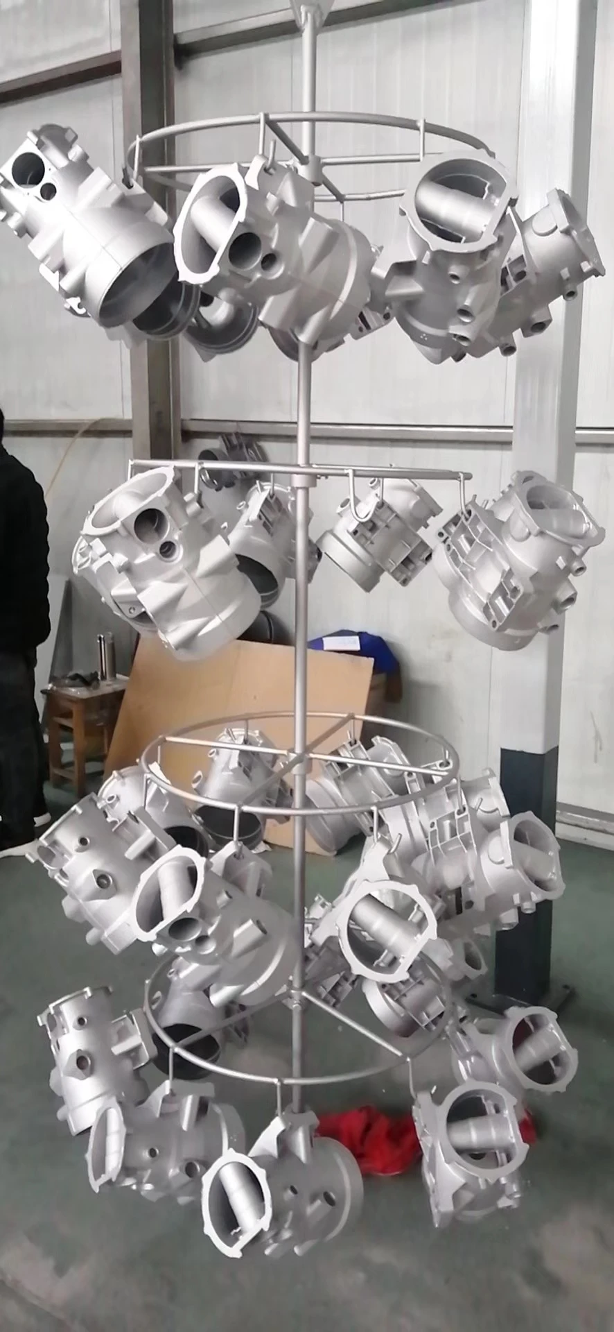 YXD-10/12 Double Hook Type Wheel Rims Shot Blasting Machine/ Sand Blasting Machine