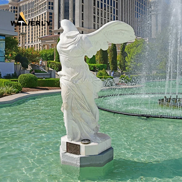 Stone Carvings And Sculptures Granite Greek Angel Statues Headless Angel Statue Life Size White Marble Winged Victory Sculpture