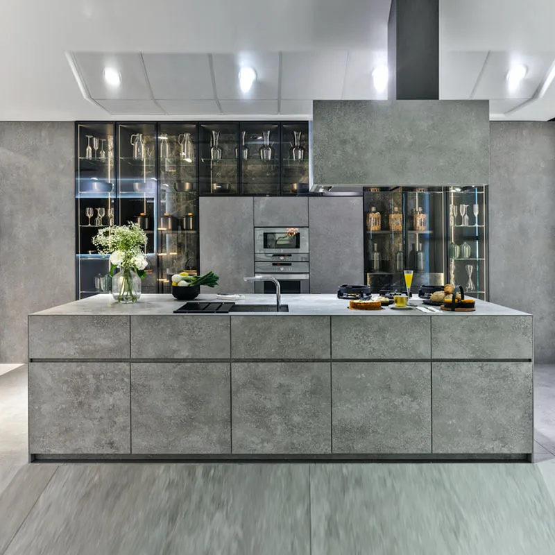 Best Price High Quality Laminated Mdf Cheap Luxury Modular Modern Designs Kitchen Cabinets With Open Shelves