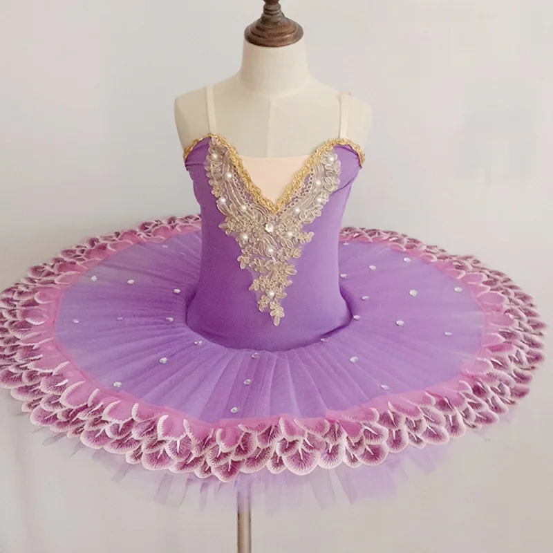 Girls Sparkle Lace Swan Lake Camisole Skirted Leotard Ballet Dress