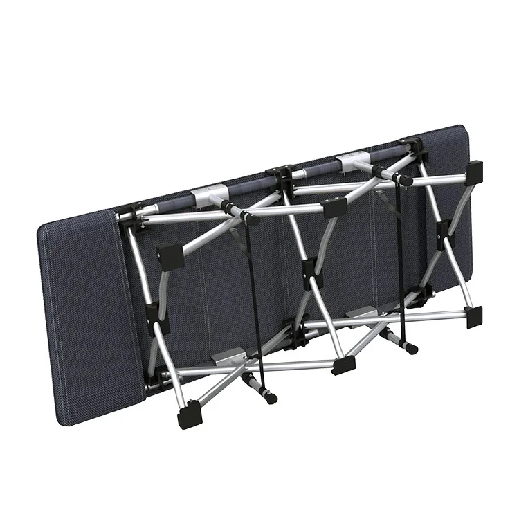 China portable outdoor leisure folding camping bed metal steel pipes camping arm cot bed for sale