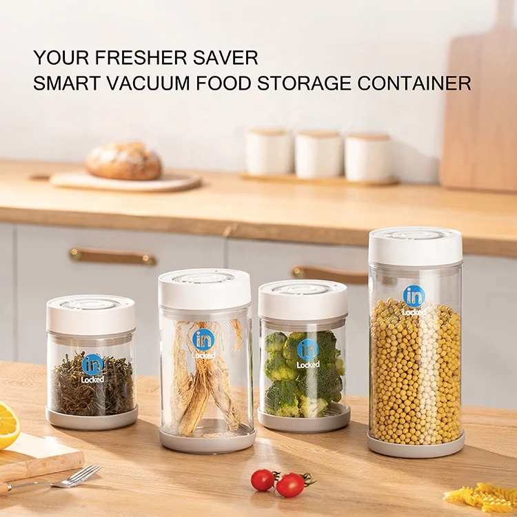 Factory wholesale coffee beans storage jar vacuum container canister with FCC EMC
