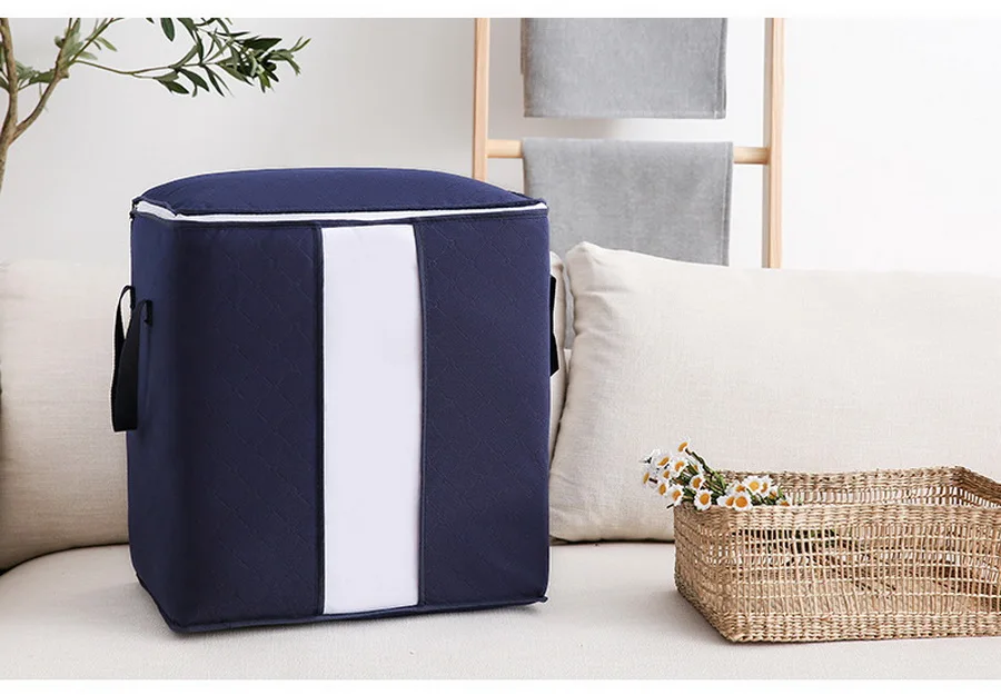Custom foldable Blankets Clothes Closet Organizer Home Quilt Non Woven Storage Bag