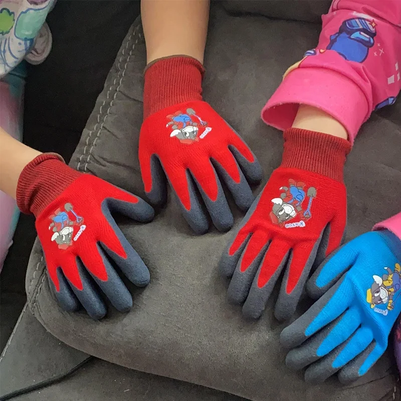 Kids Gardening Gripper Gloves for age 3-13 Foam Latex Rubber Coated Garden Gloves, garden gloves & protective gear
