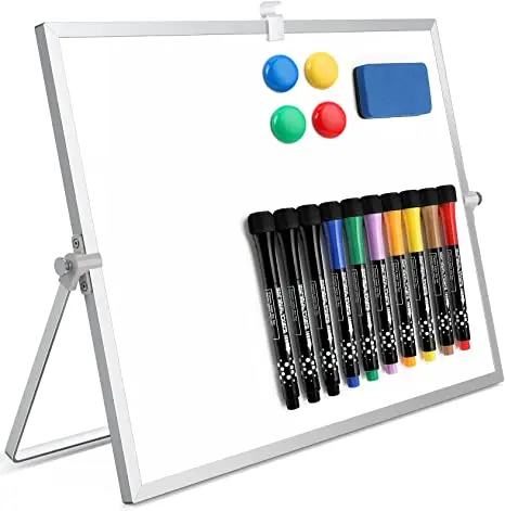 Double-Sided Dry Erase Whiteboards Portable Whiteboard Magnetic Desktop Whiteboard  with Bracket for kids