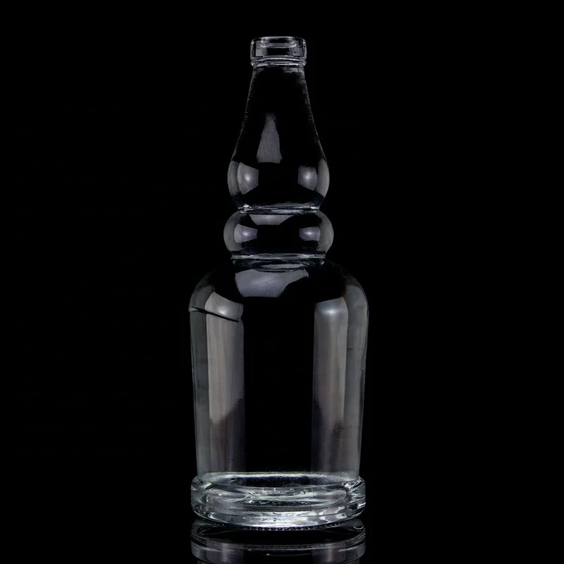 Unique Shape 750ml High Flint Glass Bottle Custom Design Clear Liquor Glass Bottles For Sale