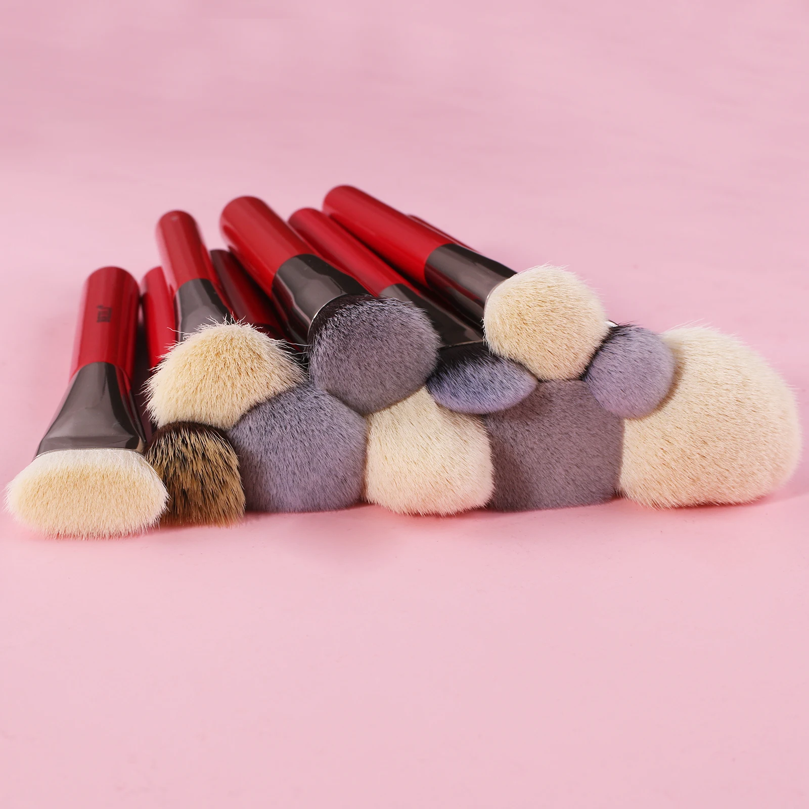 BEILI Red 30pcs make up brushes Private label Natural goat pony hair Matte handle face makeup brush set stock brochas maquillaje