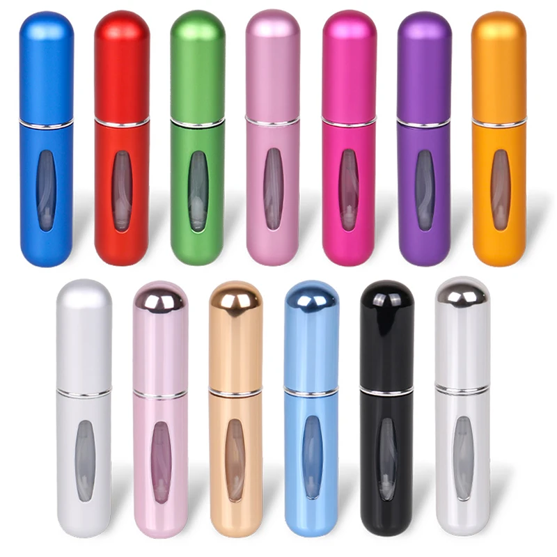 5ml aluminum bottle mini travel portable luxury empty pocket perfume bottle atomizer refillable aluminum perfume glass bottle