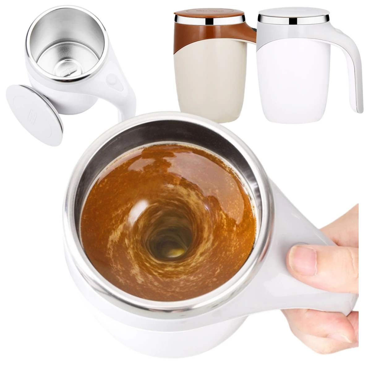 stirring stir mug cup self making coffee mug Kitchen Dining & Bar Drinkware Magnetic Mixing Electric Automatic Milk Stainless