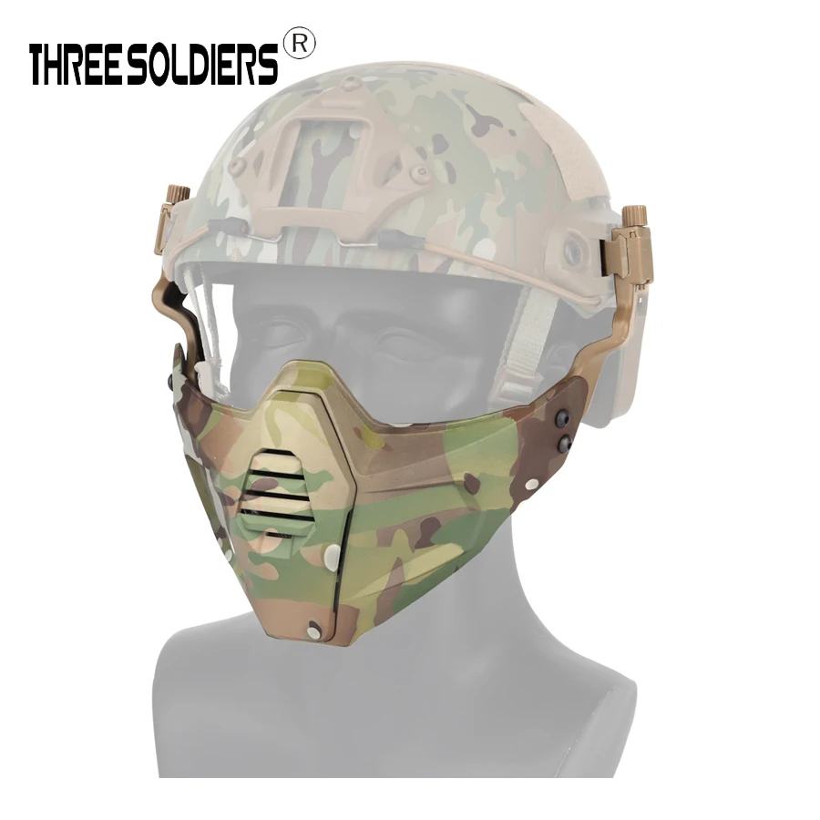Tactical Half Face Mask For OC Style Helmet Rail Airsoft Mask