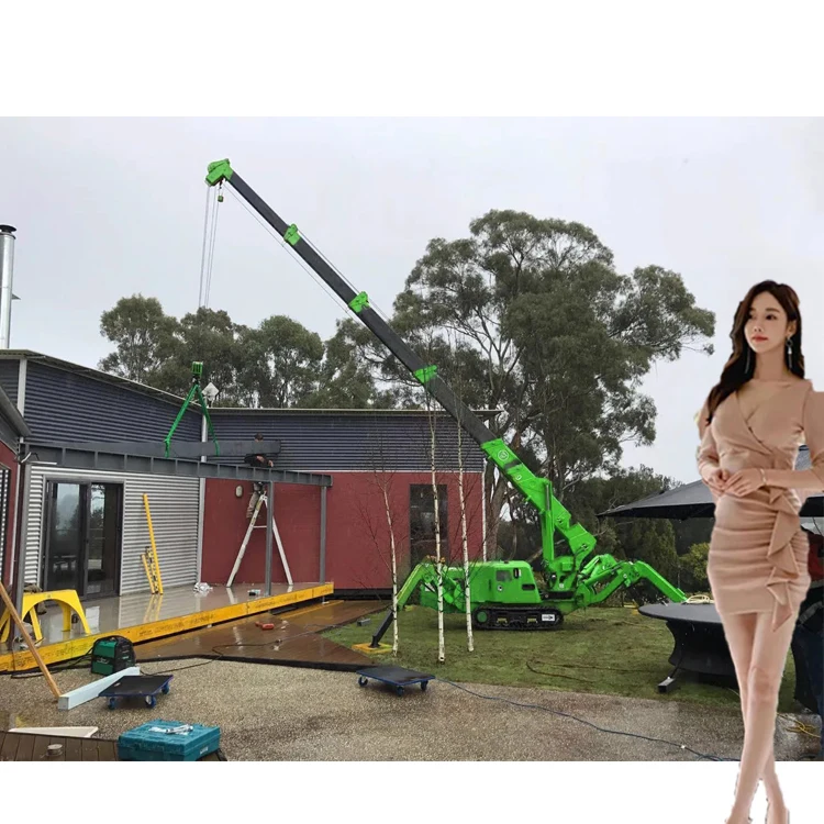 3Ton 12m 17m 20m Mini Mobile Spider Crane Micro Crawler Crane Lift Spider Crane With Long Arm Fly Jib