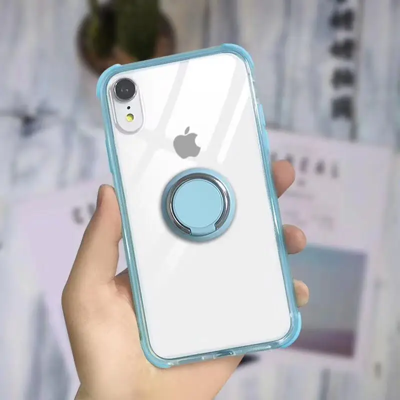hot selling transparent tpu phone case for iphone xs max with rings for mobile phone cases