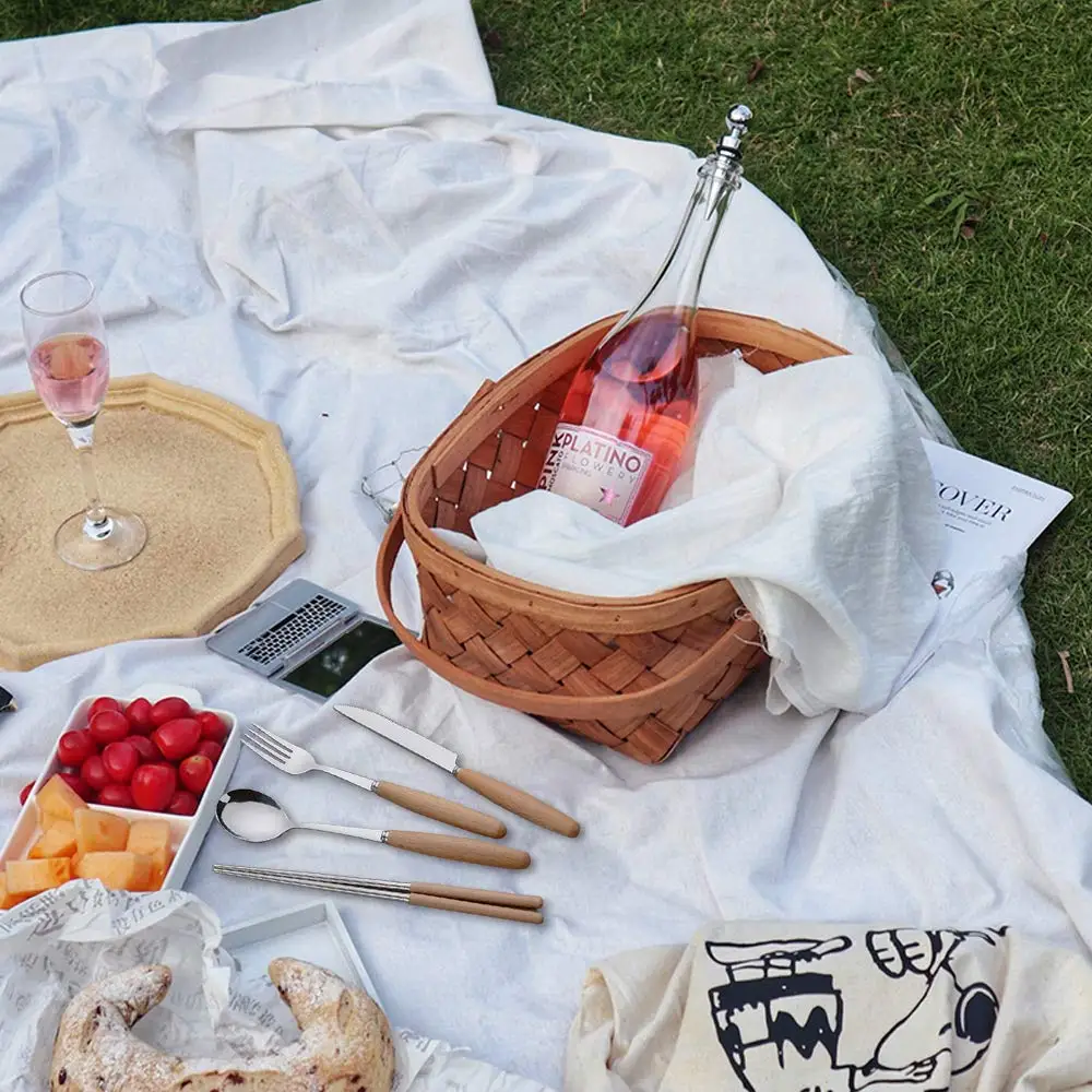 Portable Cutlery Stainless Steel Fork And Spoon Chopsticks Travel Cutlery Set With Case