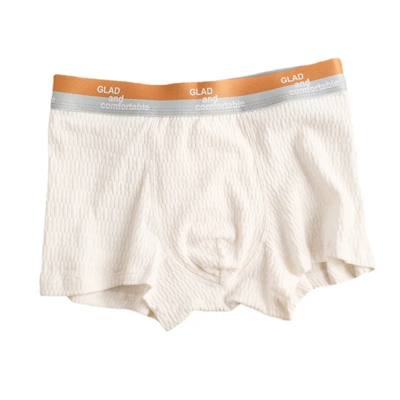 Оптовая продажа Мужское нижнее белье из чистого хлопка однотонное удобное дышащее с плоским углом