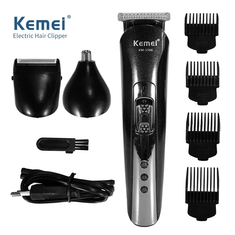 Kemei 3 in 1 Electric Shaver Hairtrimmer Electric Rechargeable Nose Professional Shaving Machine KM-1506