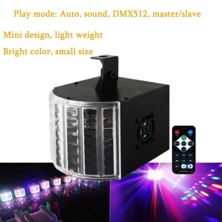 Remote Control High Brightness 6*3w Mini LED Derby Butterfly Light DJ Disco Party Lighting