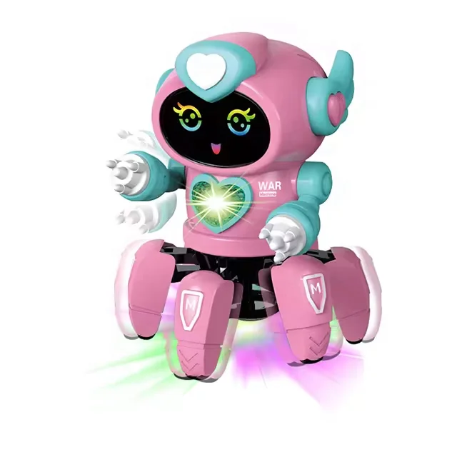 2024 Fashion Style Kids Plastic Toys Kids 6 Legs Dance Robot Remote Control Educational Toy Remote Control Robot Rc Toy