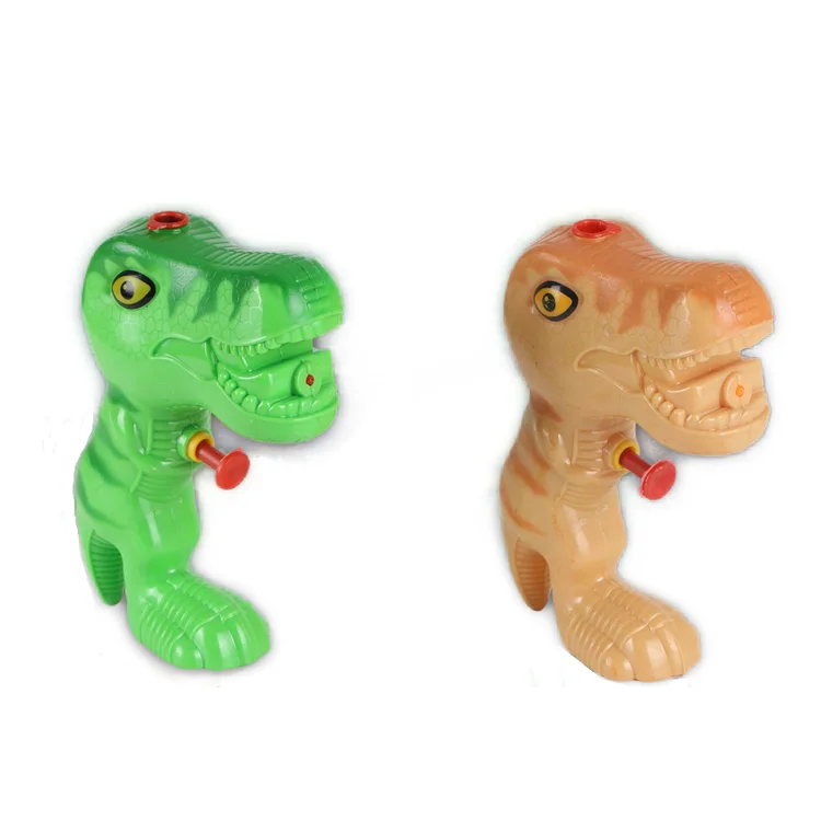 Funny outdoor 2 colors cartoon dinosaur water gun toys with candies wholesale candy toy