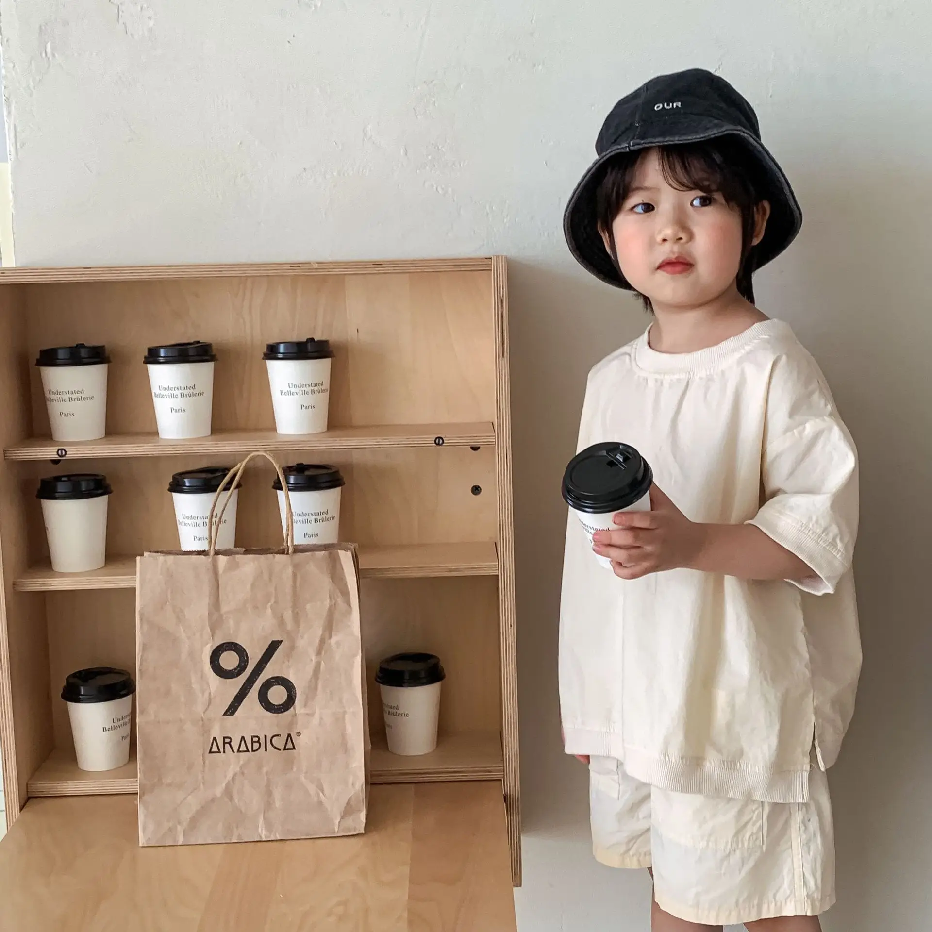 2024 new summer fashion baby boys and girls clothing sets organic cotton simple baby short-sleeved shorts two-piece suit