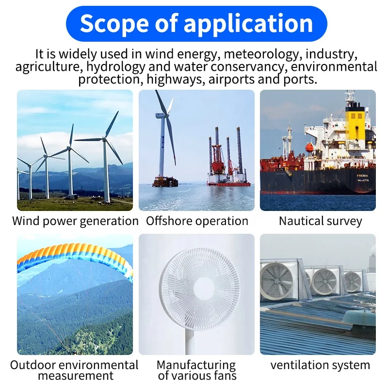 Digital Anemometer Wind Speed Meter Temperature Tester with LCD Backlight Display