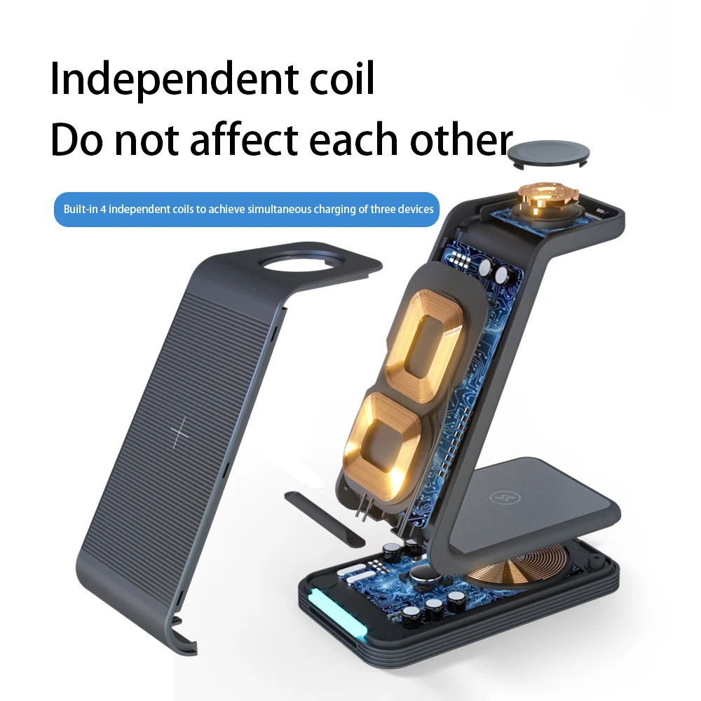 New Arrival 3 in 1 Wireless Charger 15W Fast Mobile Phone Charging Stand Holder For iPhone Wireless Charger